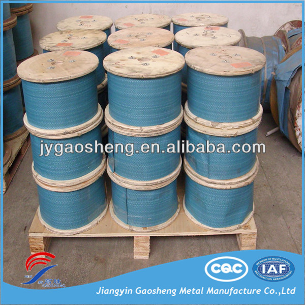 Cable de alambre de acero galvanizado 6x7+FC de 3/16'' de acero con alto contenido de carbono, calibre de alambre de 1 mm a 5 mm