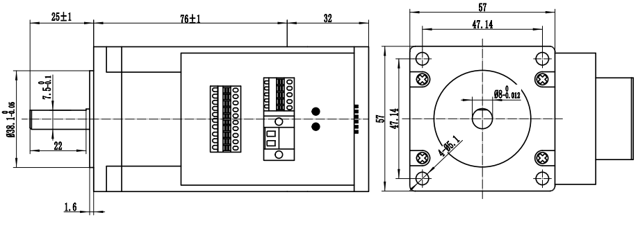 3 мотор машины Cnc Nema 23 оси Stepper с интегрированным кодировщиком 2.2NM 312oz. В