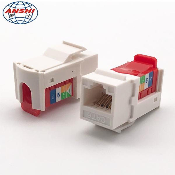 CAT6 RJ45 UTP Unshielded 90 Degree RJ45 Keystone Jack With Gold Plating
