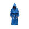 Deep Blue Monk Adult Hooded Cloak , Custom Cosplay Costumes For Women