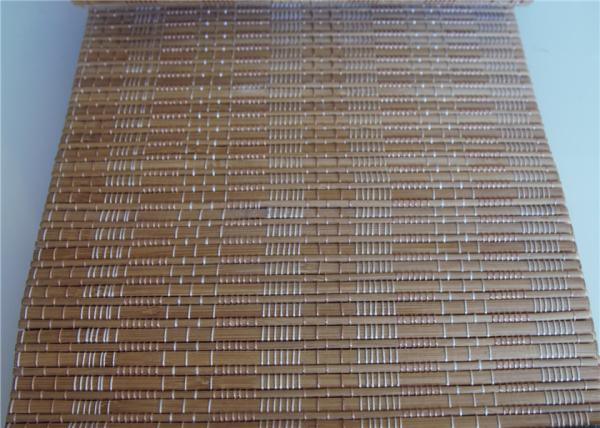 Horizontal Bamboo Roll Up Curtains Mould Proof Compact Framework Room Use