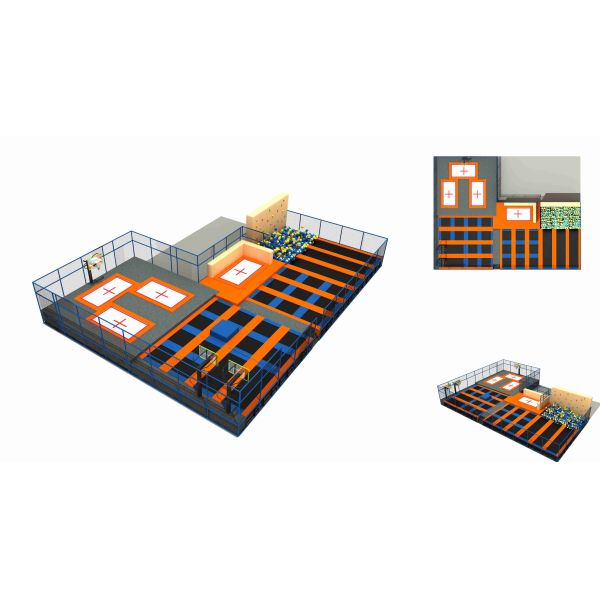 520M2 Hot Sell in China Professional Trampoline/ Big Colorful Customized Indoor Trampoline Park
