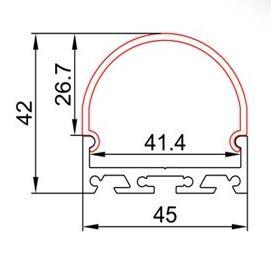 LED aluminum profile PC cover led light profile for led strips, led channel,AL4542 aluminum extrusion profiles
