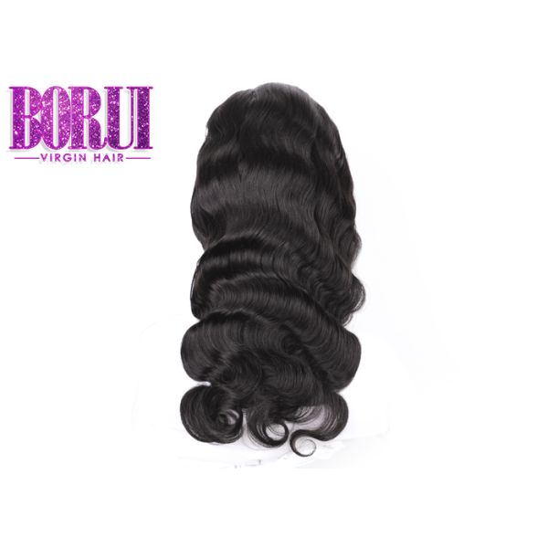 180% Density Full Lace Human Hair Wig , Body Wave Full Lace Wig Brazilian Natral Color