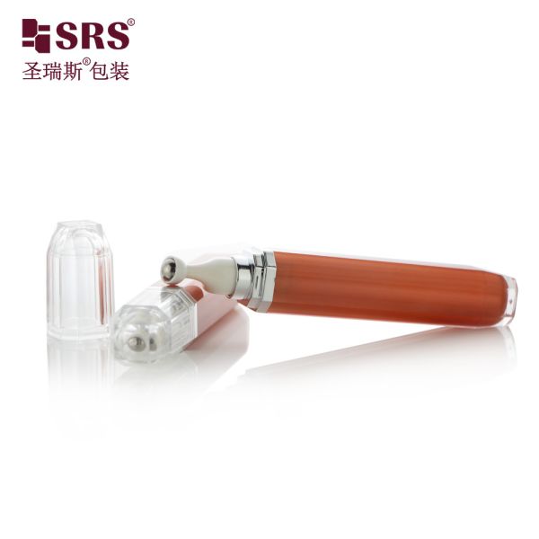 L002-15/20ML Black Acrylic Eye Roller Bottle Octagan Shaped With Steel Ball