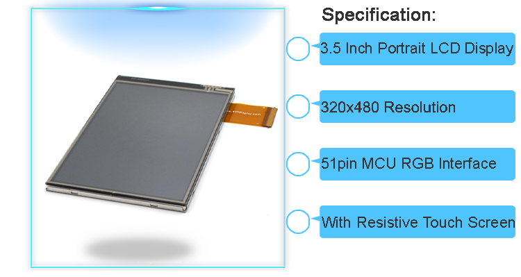 RoHS Touch Screen 3.5 Inch TFT Display LCD Module 320x240 ILI9488