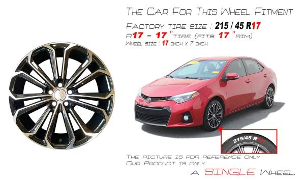 2014-2016 Toyota Corolla Replica Wheel Alloy Rim 75152B OEM