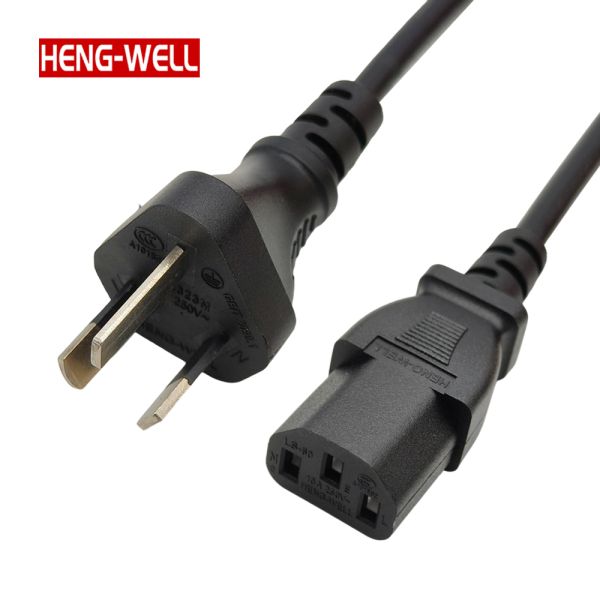 HENG-WELL CE CCC Certified 10A 250V 3 Pin Power Cable with C13 Plug for Home Appliance Instrumentation for Computer/Monitor/PSU