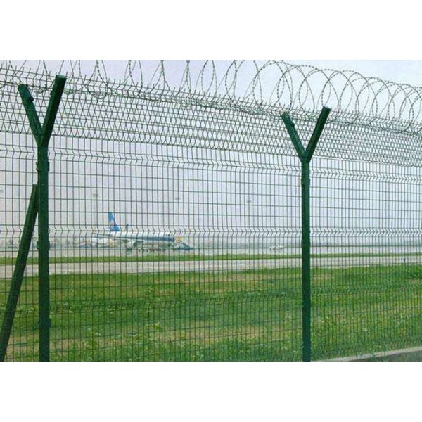 Y Post 3D Curved Airport Security Fencing , Welded Wire Mesh Fence Panels