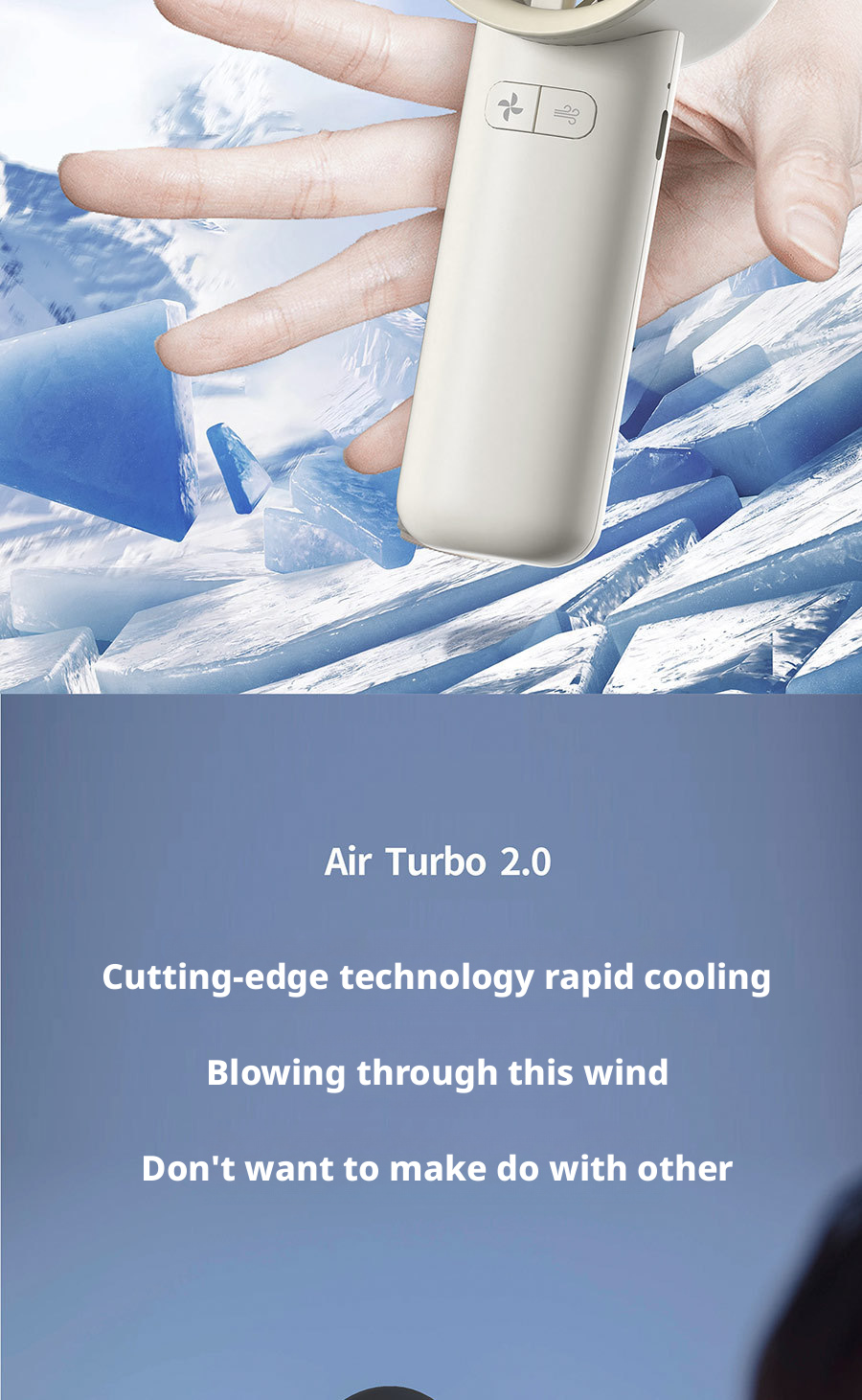 2000mAh Plastic Small Personal Battery Operated Fans Lightweight Design Car Hotel Use