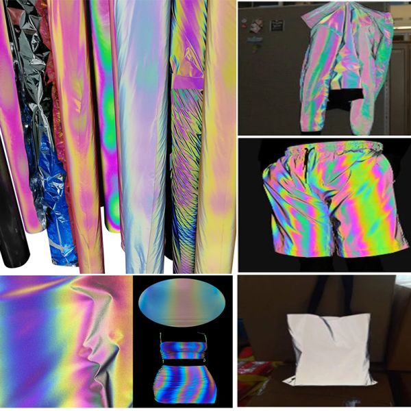 Ткань водоустойчивой радуги нейлона мягко 1.37m*100m отражательная