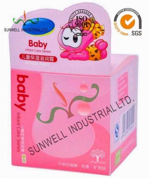 Caixas plásticas de Packagine da cor cor-de-rosa, caixas de empacotamento do cosmético infantil do cuidado