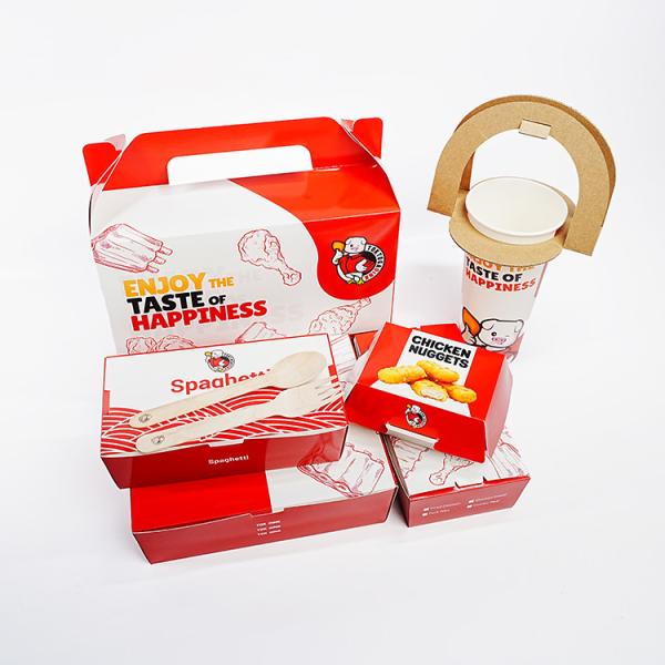 Wholesale customized fried chicken french fries hot dogs chicken wings fast food hamburger boxes