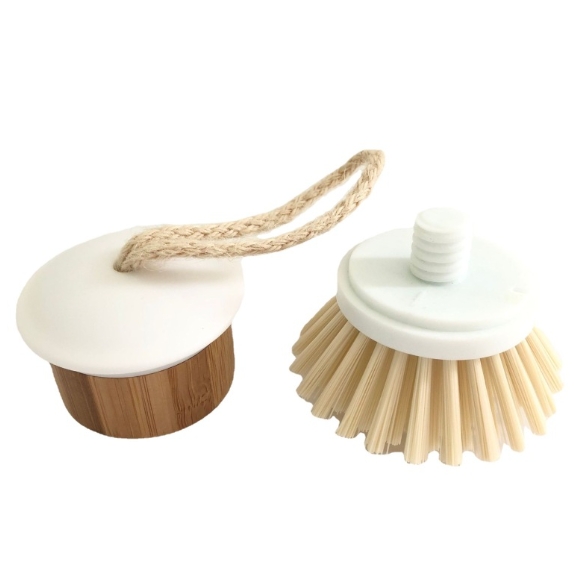 OEM Accpted Kitchen Mini Bamboo Dish Brush Pot Cleaning Brush 10*5cm