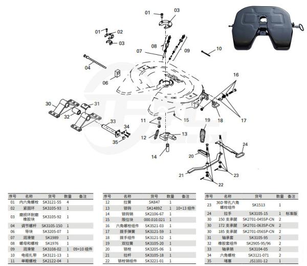 Truck Fifth Wheel Plate Assembly JSK37DV1 JSK37DV2 JSK37DV3 with Jost Fifth Wheel Repair Kit Accessories