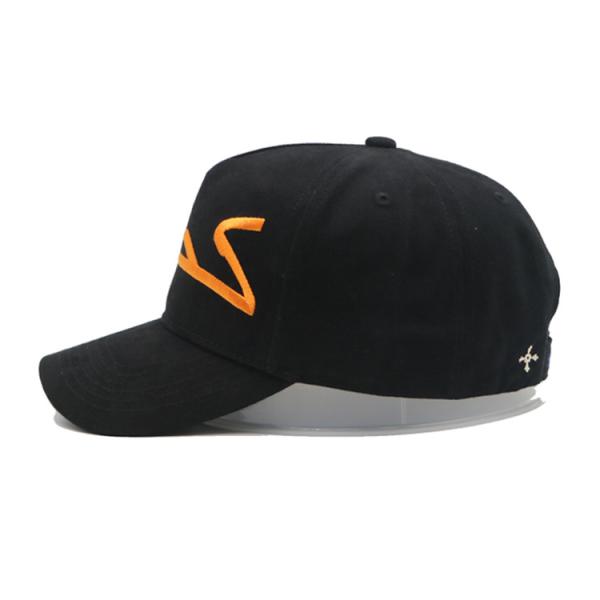 Casquette de baseball à 5 ​​panneaux taille unique/taille personnalisée en tissu de nylon avec boucle en corde de nylon sur le devant