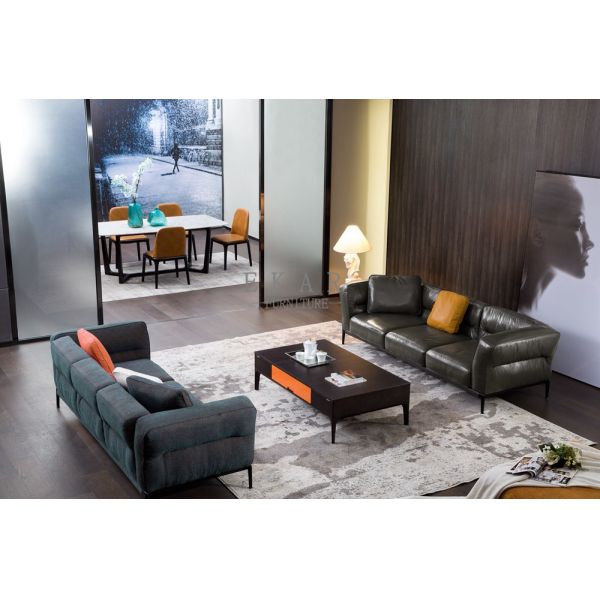 Home Latest Design Set 4 Seater Modern Leather Sofa