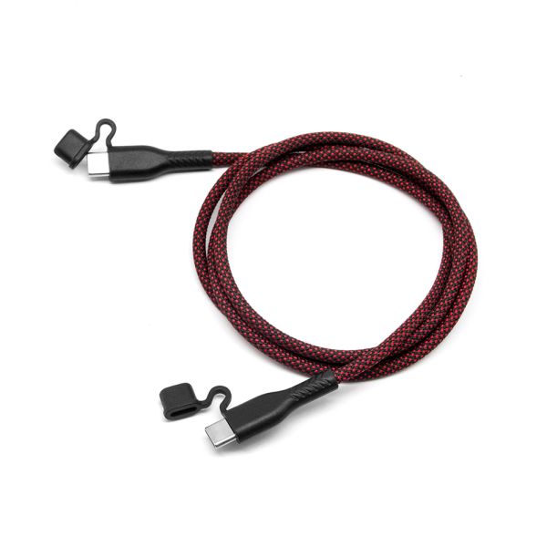 Cable de carga trenzado personalizado con tapa protectora de tipo C a tipo C Cable 1M