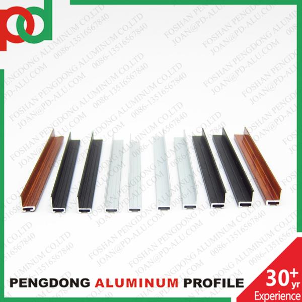 Door Window Aluminum Profiles With Matte Black Wood-Touch Finish In Various Sizes And Designs Using Extrusion Technology