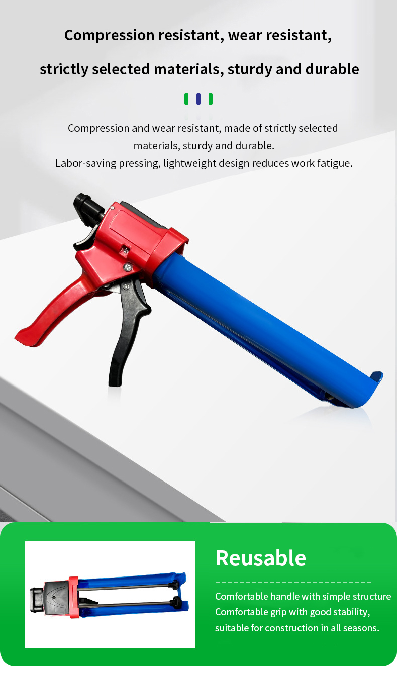 580ml 1:1 Double Tube Epoxy Adhesive Dispensing Gun Manual Caulking Gun with Injection Dispensing for Epoxy Resin