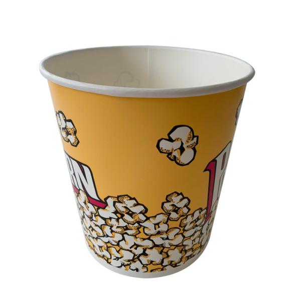 Custom 130 Oz Paper Popcorn Buckets With PE Coating Single Wall