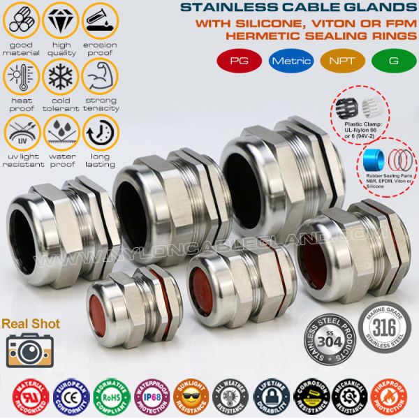 IP68 Watertight Cable Gland BSP1/2