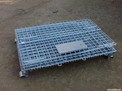 Galvanized Foldable Wire Mesh Security Cage , Warehouse Wire Storage Cages