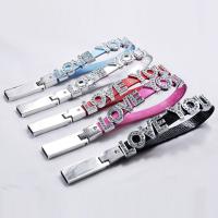 Le style USB en cristal de bijoux de bracelet d'alphabet collent le métal 64GB 128GB