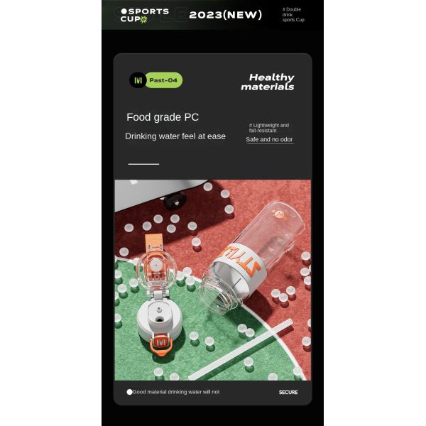 Lightweight 700ml 900ml Space Men And Women Sports Large Workout Water Bottle With Straw Outdoor Rock Climbing Water Bottle Easy To Carrry