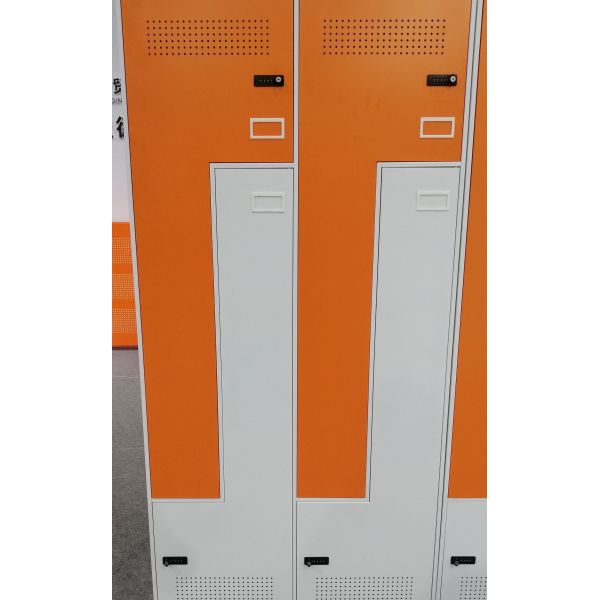 Le revêtement L de poudre forment deux casiers en acier de porte du ton 4 pour l'école de bureau
