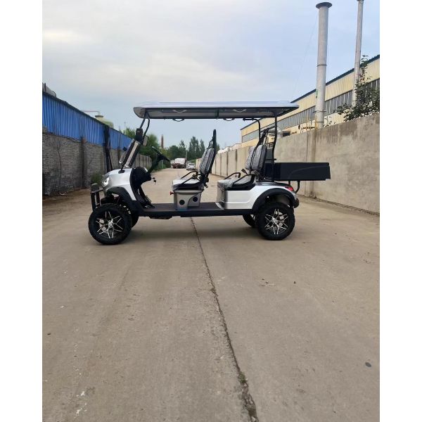 Электрическая тележка для гольфа с тяжелой рамой, превосходный срок службы батареи, регулируемый руль