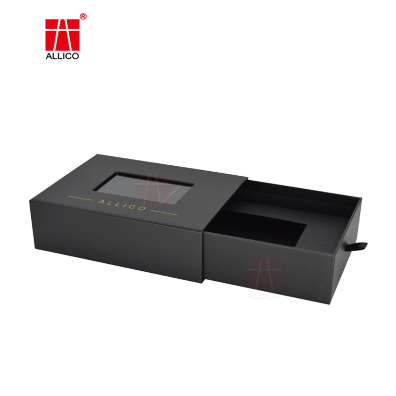 Горячее штемпелюя 300gsm C2S 4.5inch сползая подарочные коробки ящика с окном ясности PVC