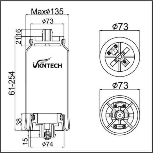 1S7109 Кабинные воздушные пружины для японского грузовика 1102-0077 KENWORTH T81-1000 Firestone W02-358-7109 Заменить VKNTECH 1S7109