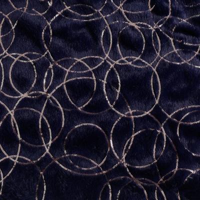 China Supplier Wholesale Shine Poly Round Shape Embroidered Sequin Fabric Velvet