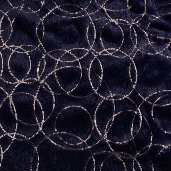China Supplier Wholesale Shine Poly Round Shape Embroidered Sequin Fabric Velvet