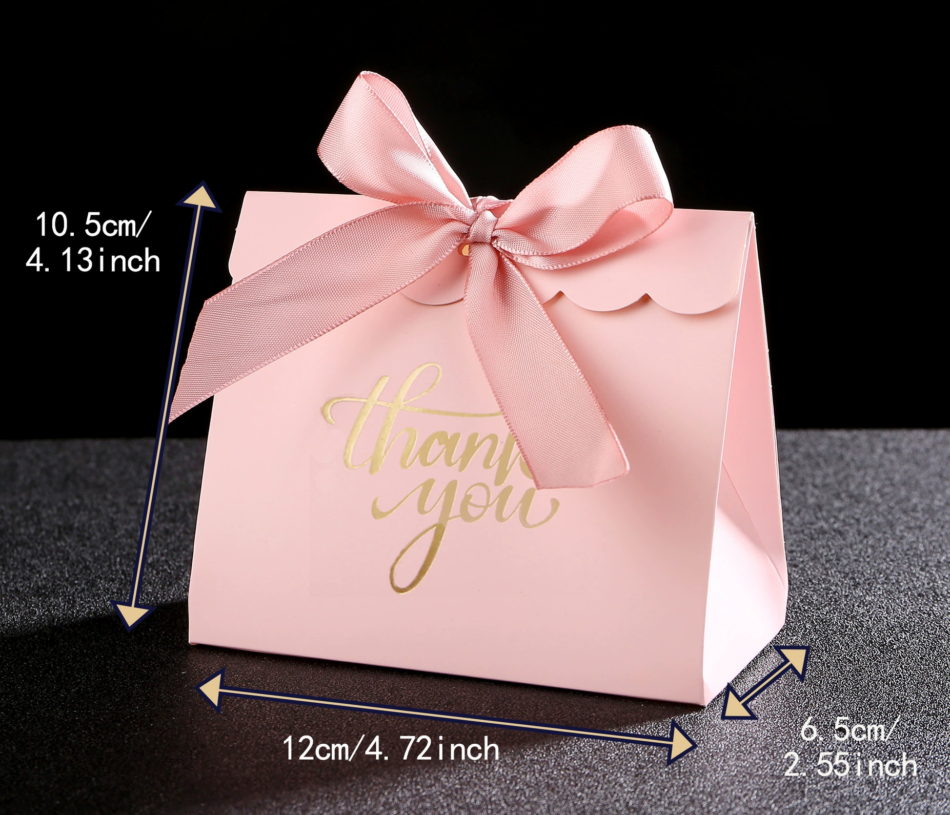 Boîtes de cadeaux en papier en or vert foncé, bonbons de mariage, sacs cadeaux pour les fêtes, cadeaux d'anniversaire et de remerciement.