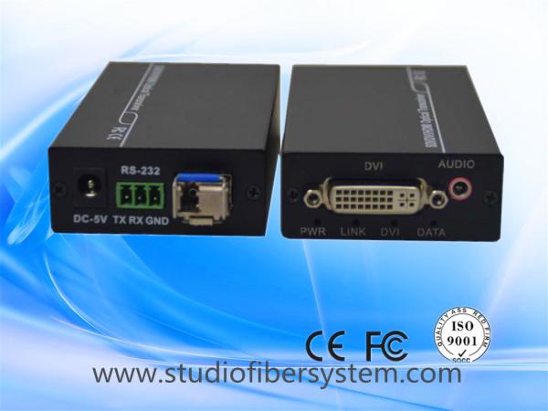 1Port compact 1080p DVI fiber optic extender with 3.5mm stereo audio over 1 sm fiber up to 80km