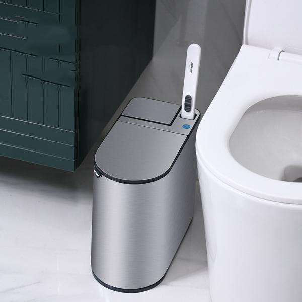 Automatic Household Toilet with Lid Narrow Paper Basket Sewn Disposable Toilet Brush Intelligent Induction Sensor Garbage Can