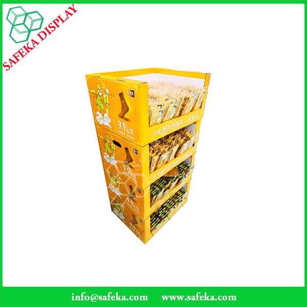 4 side Paper displays Promotion cheap custom pop up cardboard display stand  floating shelf for tooth brush