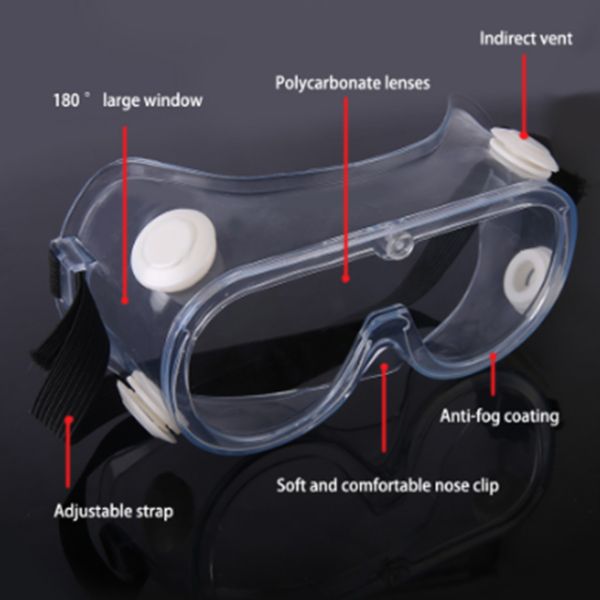 Transparent Medical Safety Goggles Medical Eye Protection Glasses Anti Virus High Pc Lens