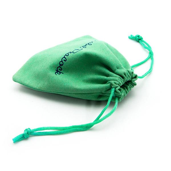 Custom Printed Velvet Drawstring Pouch , 13x18cm Small Velvet Jewelry Bags
