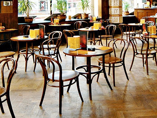 High Back Restaurant Solid Wood Chairs / Upholstered Wooden Dining Chairs