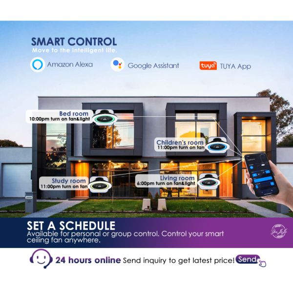 Experimente o melhor de ambos os mundos com o nosso ventilador de teto LED de 23 polegadas e motor DC