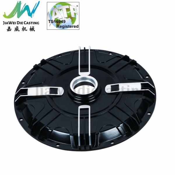 Black Powder Coated Machined Aluminum Parts , Electric Motorbike Hub Alu Die Casting Cover