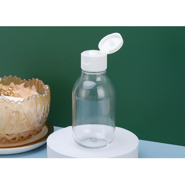 пустая бутылка прозрачной пластмассы 100ml с крышкой сальто верхней