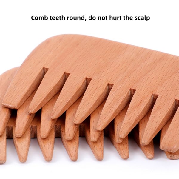 Hot Brown Wooden Beech Wood Brush Beard Comb Pocket Combs Women Hair Brush Wooden Hair Brush Comb for Massage Tools