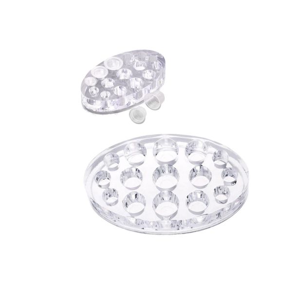 Крышка машины татуировки оптовых прозрачных овальных аксессуаров макияжа стойки держателя чашки чернил пигмента профессиональных акриловая