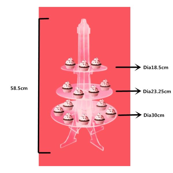 Собственная личность собирает поднос дисплея Macaron башни Macaron яруса круга 6 акриловый