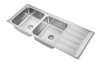 12050R cepilló el fregadero de cocina doble de acero inoxidable del soporte superior con un agujero del grifo
