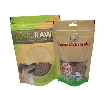 Printing Moisture-Proof Kraft Food Grade Packaging Small Wax Lined Paper Bags With Clear Window For Dried Food